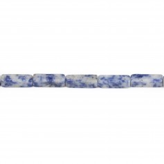 Jaspe azul manchado, forma rectangular 4x13mm x 40cm