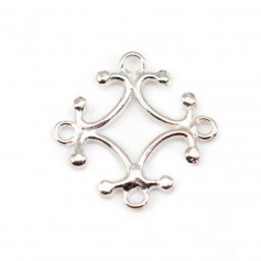 925 sterling silver rhomboidal cross charm 16*17.5mm x 1pc