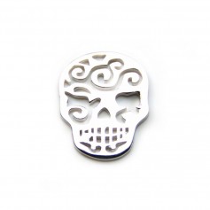925 sterling silver mexican skull with openwork 13x16mm x 1pc