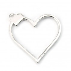 925 silver heart-shaped divider 20x20mm x 1pc