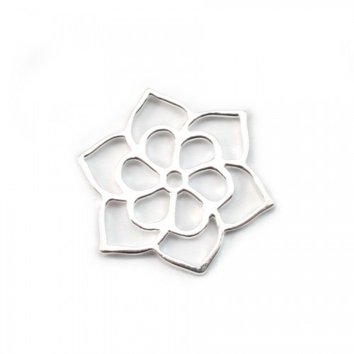 Ciondolo a fiore con 6 petali traforati in argento 925 13 mm x 1 pz
