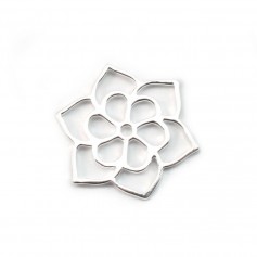 Breloque fleur à 6 pétales ajourée en argent 925 13mm x 1pc
