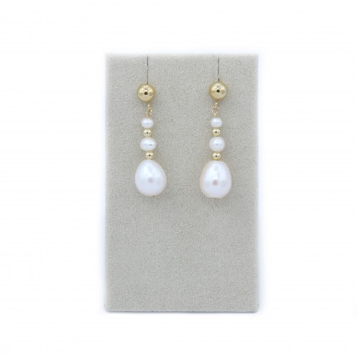 Gold filled & cultured freshwater pearl earring x 2pcs