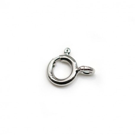 Spring ring clasp, silver 925 rhodium 7mm x 1pc