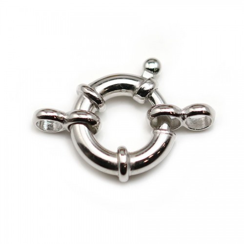 Spring ring Clasp, 925 Silver rhodium 14mm x 1pc 