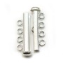 925 sterling silver 4 strands magneticn tube clasp 26 mm x 1 PC