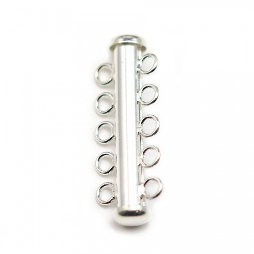 5-reihiger Röhrenverschluss aus 925er Silber 30.5mm x 1Stk