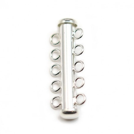 925 sterling silver 5 strands magneticn tube clasp 30.5mm x 1pc