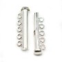 925 sterling silver 5 strands magneticn tube clasp 30.5mm x 1pc