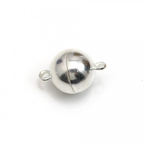 Magnetic clasp, in round shape, in 925 silver, measuring 10mm x 1pc