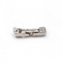 925 silver hook clasp, rhodium plated, 4.5x18mm x 1pc