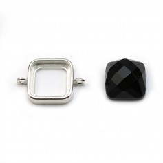 Spacer for square cabochon on 10mm, in 925 silver x 1pc