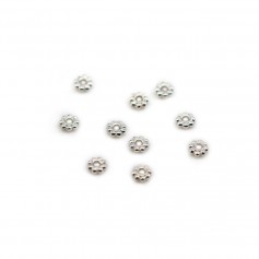 Flower-shaped spacer in 925 silver, in size of 4mm x 10pcs