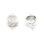 Spacer camellia,sterling silver 925, 9.5x14mm x 2pcs