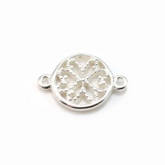 Flower spacer, silver 925, 8.5x12.5mm x 1pc