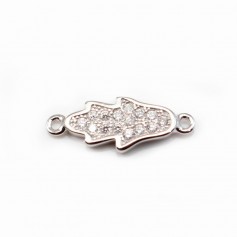 Fatma Hand Pendant em Prata 925 Sterling e Óxido de Zircónio 6,5x16,5mm x 1pc