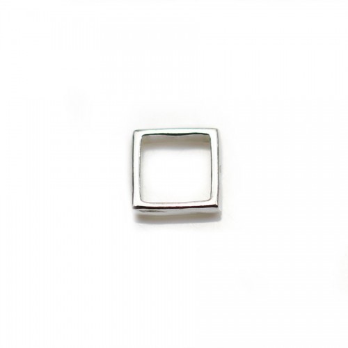Distanziatore in argento 925, forma quadrata, con 2 fori, 8 mm x 2 pezzi