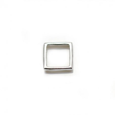 Intercalaire en argent 925, de forme carré, avec 2 trous, 8mm x 2pcs