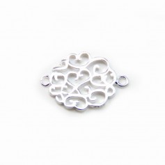 Spacer oval openwork design 925 silver 12x16.7mm x 1pc