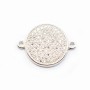 Sterling Silver 925 rhodium ROND& zircons 14.50mm with ring 2.5mm x 1pc