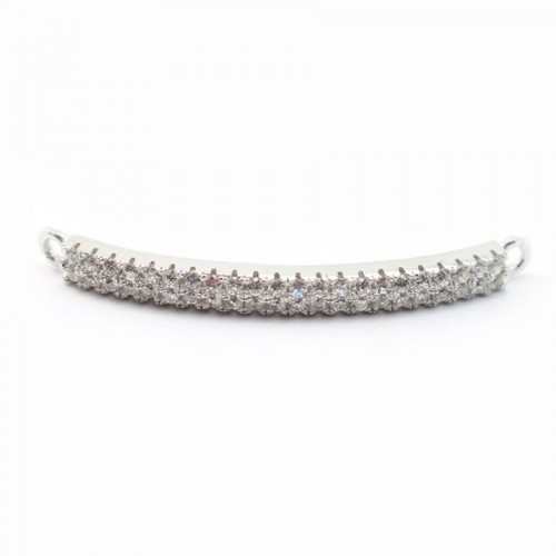 925 Sterling Silver rhodium Bridge spacer pendant with zircons 35mm x 1pc