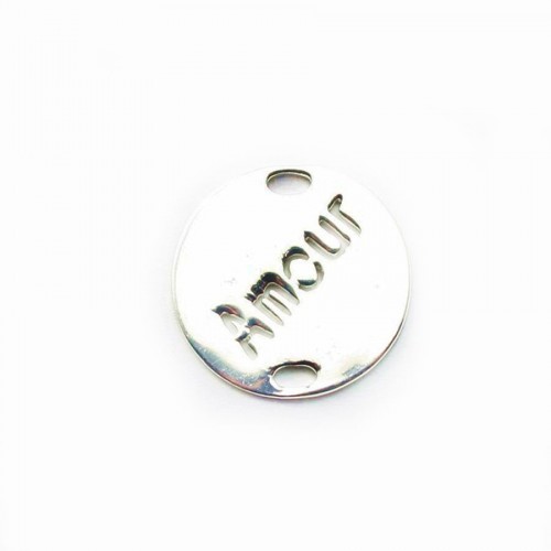 925 Sterling Silver Love spacer 15mm x 1pc 