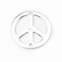 Peace&love espaciador de plata 925 15mm x 1pc