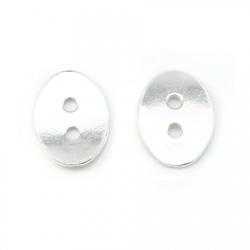 Argent 925 ovale bouton 9.5x13mm x 1pc