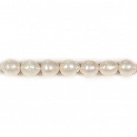 White Baroque Freshwater cultured Pearl 13-15mmx40cm