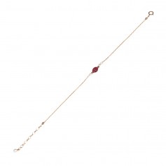 Bracelet Rubis & Perle d'eau douce - Gold filled rosé x 1pc