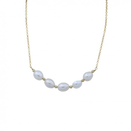Simple Necklace dark bleu cultured Pearl Freshwater 8-9mm