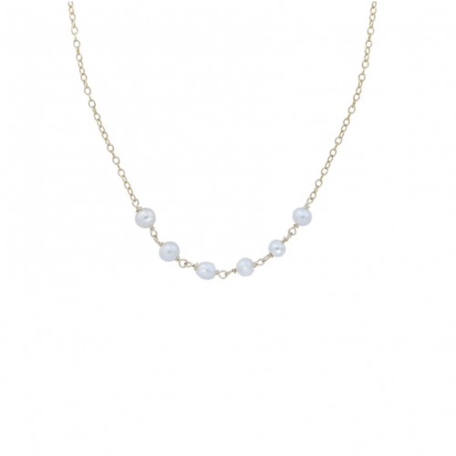 Simple cultured Pearl Freshwater Tint Blue 10MM Necklace Mylene