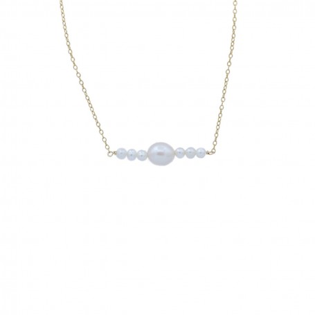 Simple Tinted Multicolor Freshwater cultured Pearl Necklace