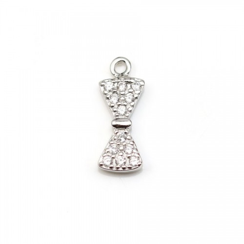 925 sterling silver pendant with zirconium, knot-shaped, 5 * 12.5mm x 1pc