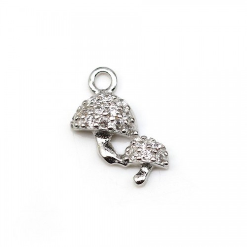 925 sterling silver pendant with zirconium oxide, mushroom shaped 5.5 * 9mm x 1pc