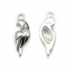 Charm in 925 silver, in the shape of a bird, 14.5 * 5mm x 1pc