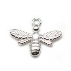 925 silver charm, bee shape, 15 * 11.5mm x 1pc