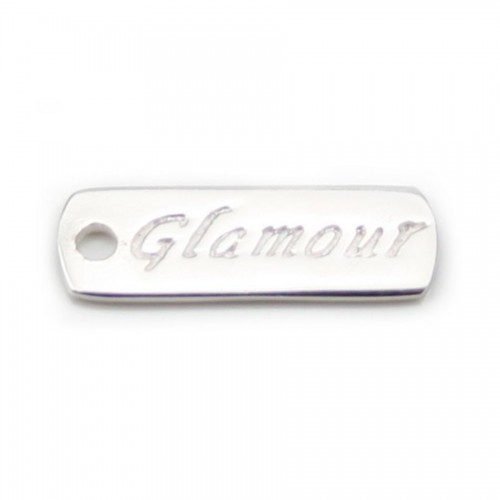 Colgante grabado "Glamour" en plata de ley 17x6mm x 1pc