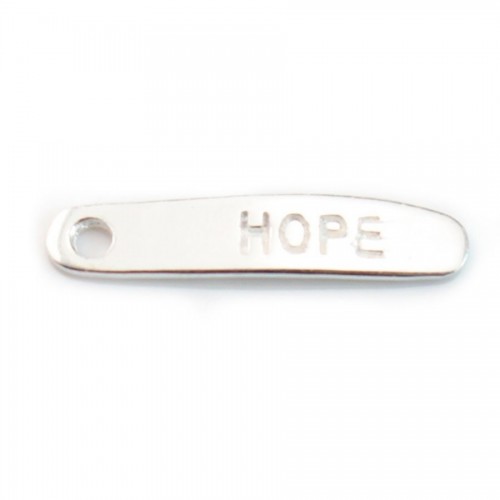 Gravierte "hope" Charm in 925er Silber 19x4mm x 2pcs