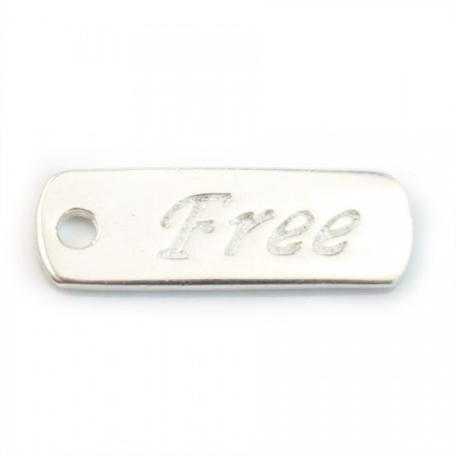 Gravierte "Free" Charm in 925er Silber 17x6mm x 2pcs