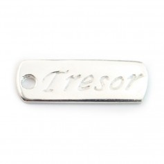 Encanto gravado "Tresor" prata 925 17x6mm x 2pcs