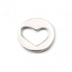 Charm a cuore rotondo in argento 925 9 mm x 1 pz