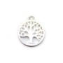 925 sterling silver tree of life round pendant 13.7x16.7mm x 1pc