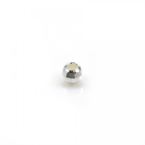 Runde facettierte Perlen aus 925er Silber 4mm x 10pcs
