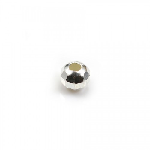 Perlina sfaccettata rotonda in argento 925 6 mm x 4 pz