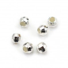 925er Silber facettierte runde Perlen 8mm x 2pcs