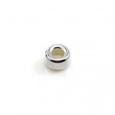 Round beads silver 925 6x3mm x 4pcs