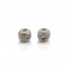 Perles diamantées laser cut, argent 925 5mm x 4pcs