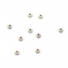Perle aus 925er Silber mit Diamantbeschichtung 2x3.5mm x 10pcs