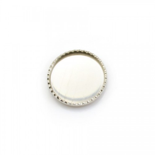 Set in 925 silver, for 10mm round cabochon x 2pcs
